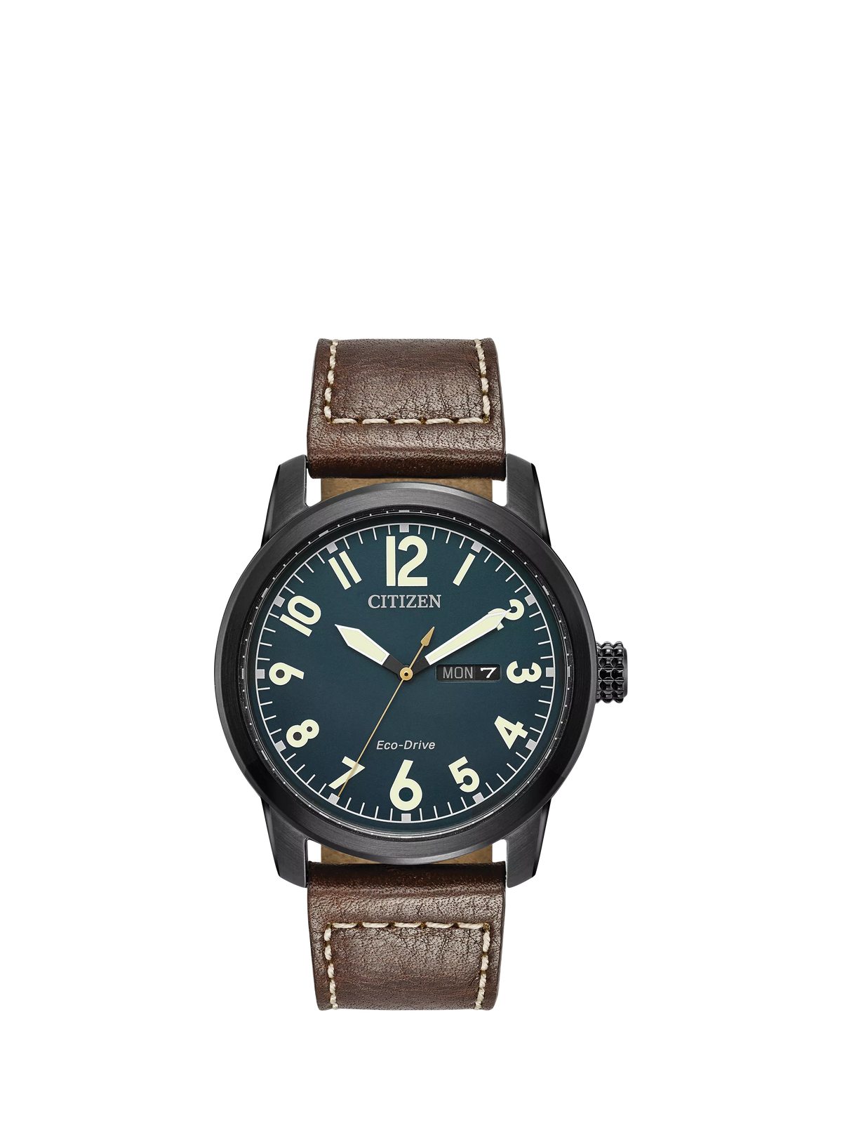 Citizen men's day date leather strap watch 42mm, imported from the UK