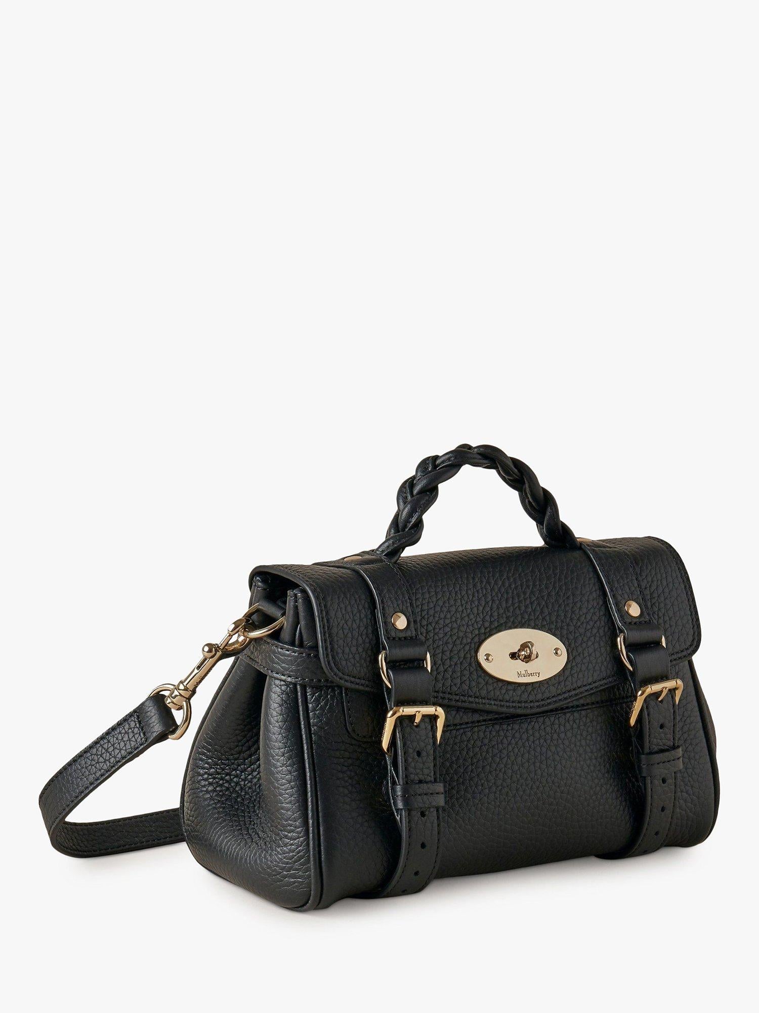 Mulberry Mini Alexa Heavy Grain Leather Cross Body Bag, imported from the UK