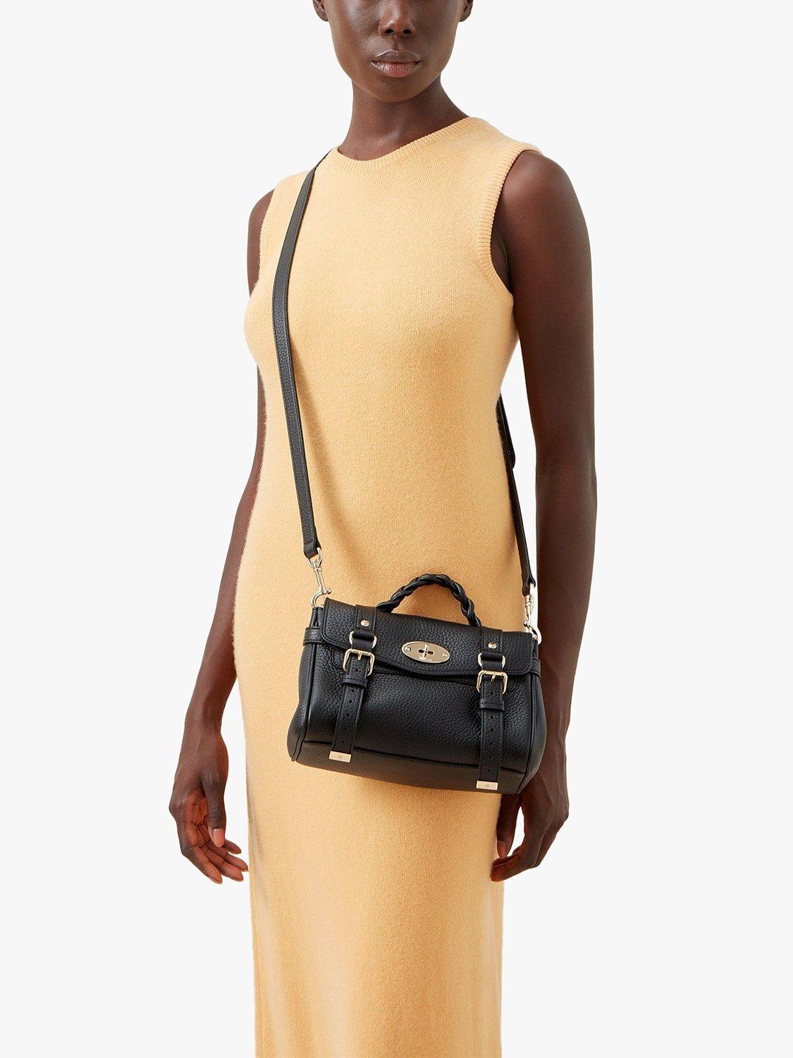 Mulberry Mini Alexa Heavy Grain Leather Cross Body Bag, imported from the UK