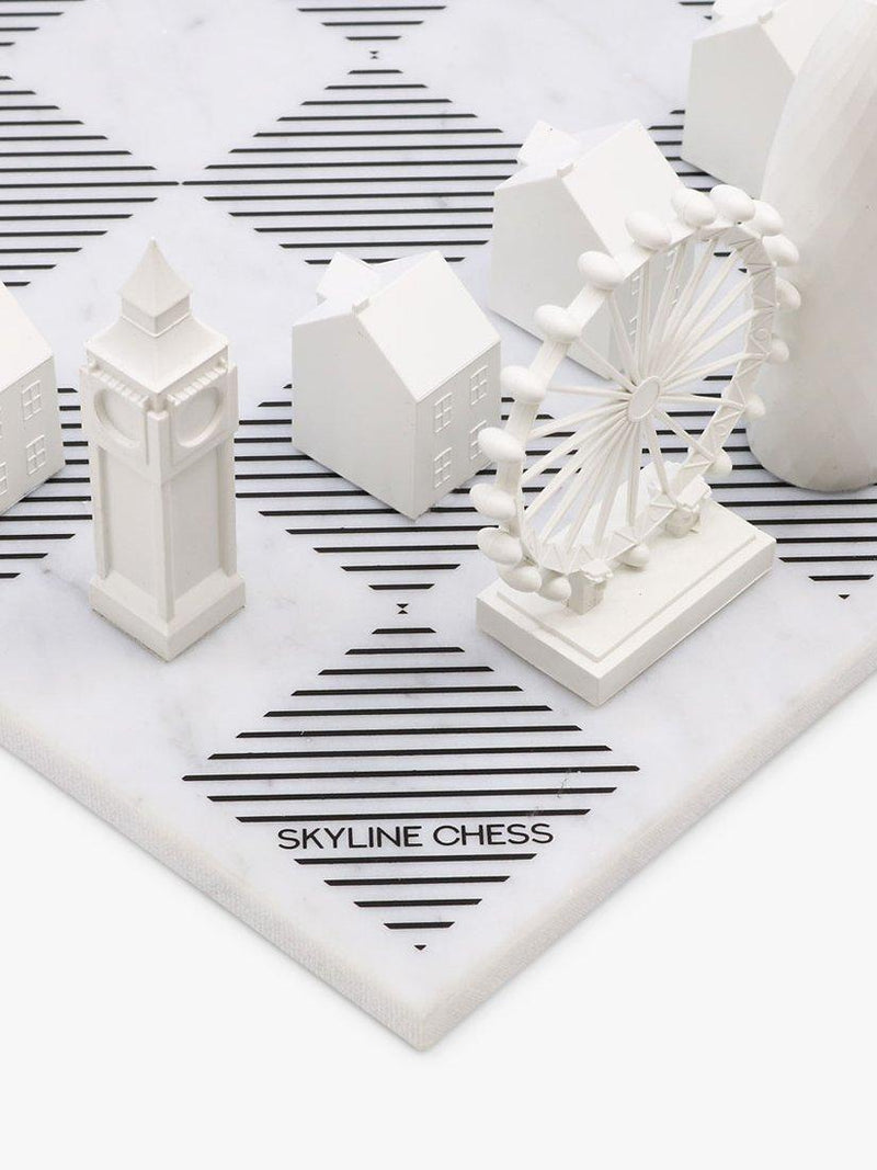 Skyline Chess New York City versus London marble board set - British product