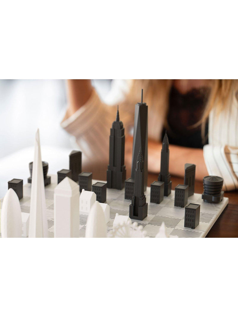 Skyline Chess New York City versus London marble board set - British product