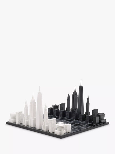 John Lewis Skyline Chess New York City Wood Board Chess Set- Buy online at McGrocer