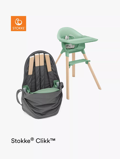 Sac de voyage pour chaise haute gris foncé avec poignée de transport et poches de rangement