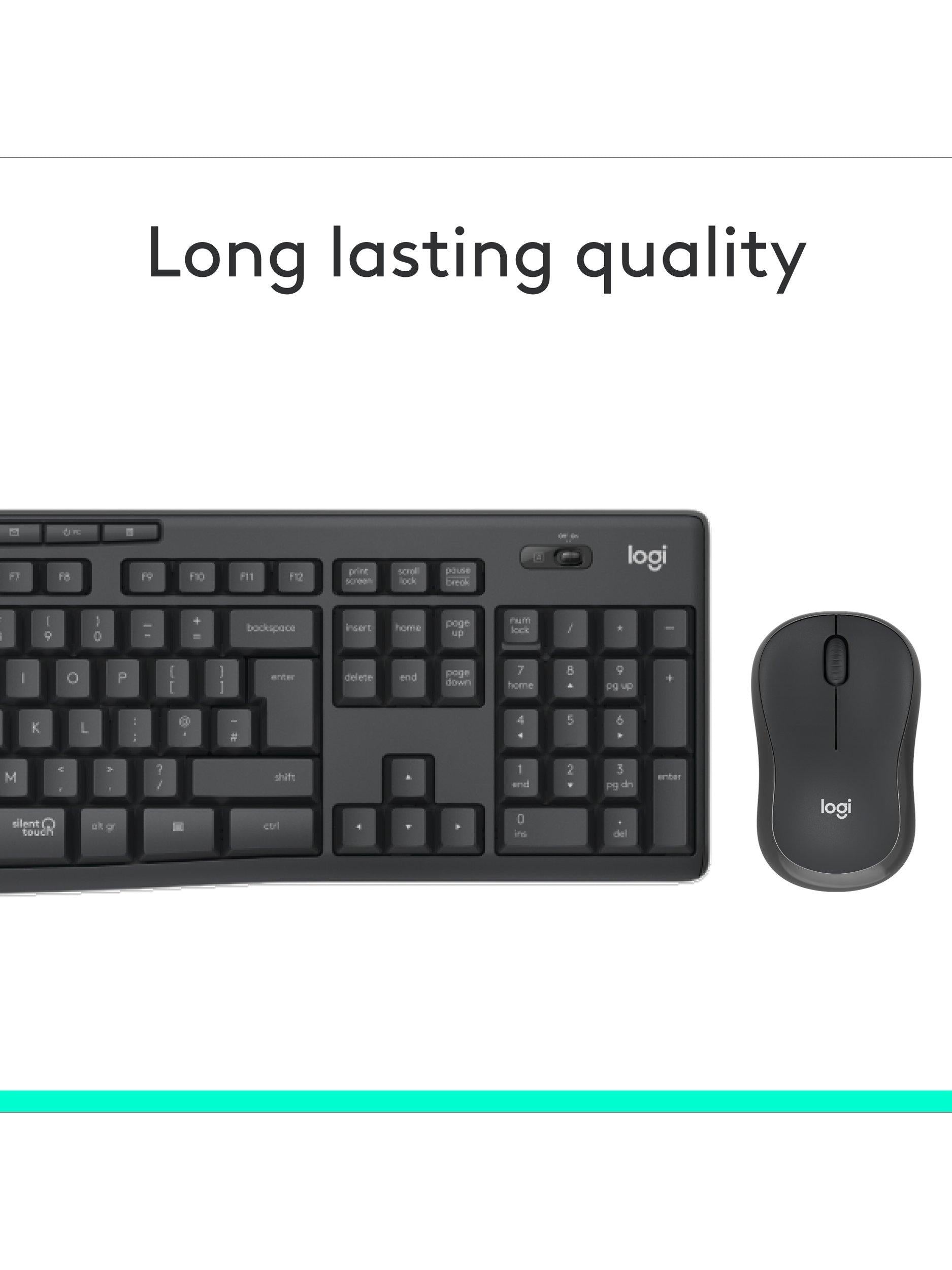 Logitech MK295 silent wireless keyboard and mouse set - British product