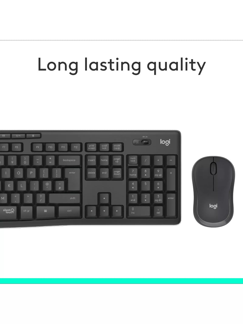Logitech MK295 silent wireless keyboard and mouse set - British product