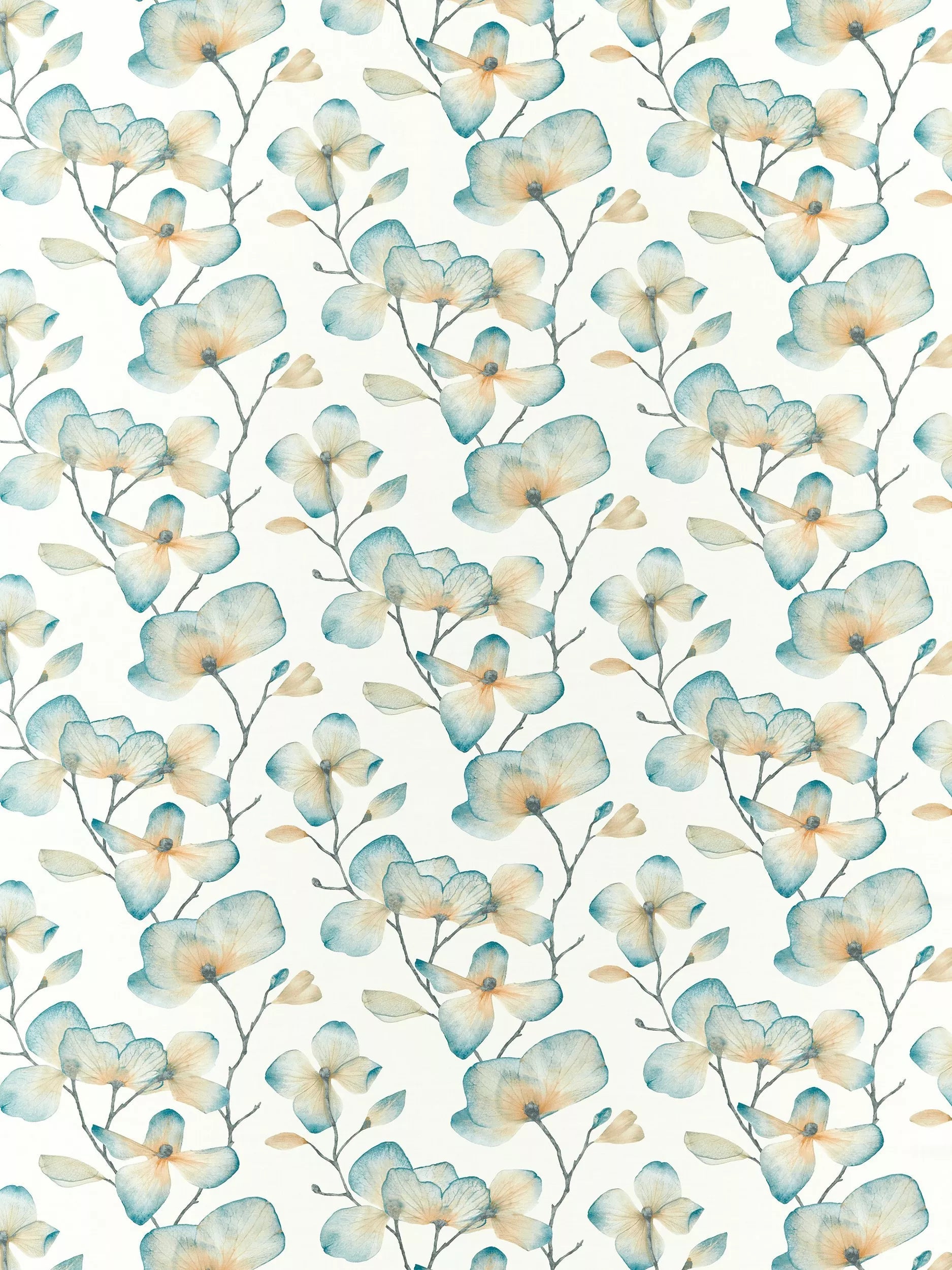 Harlequin Kienze furnishing fabric teal and rust - British product
