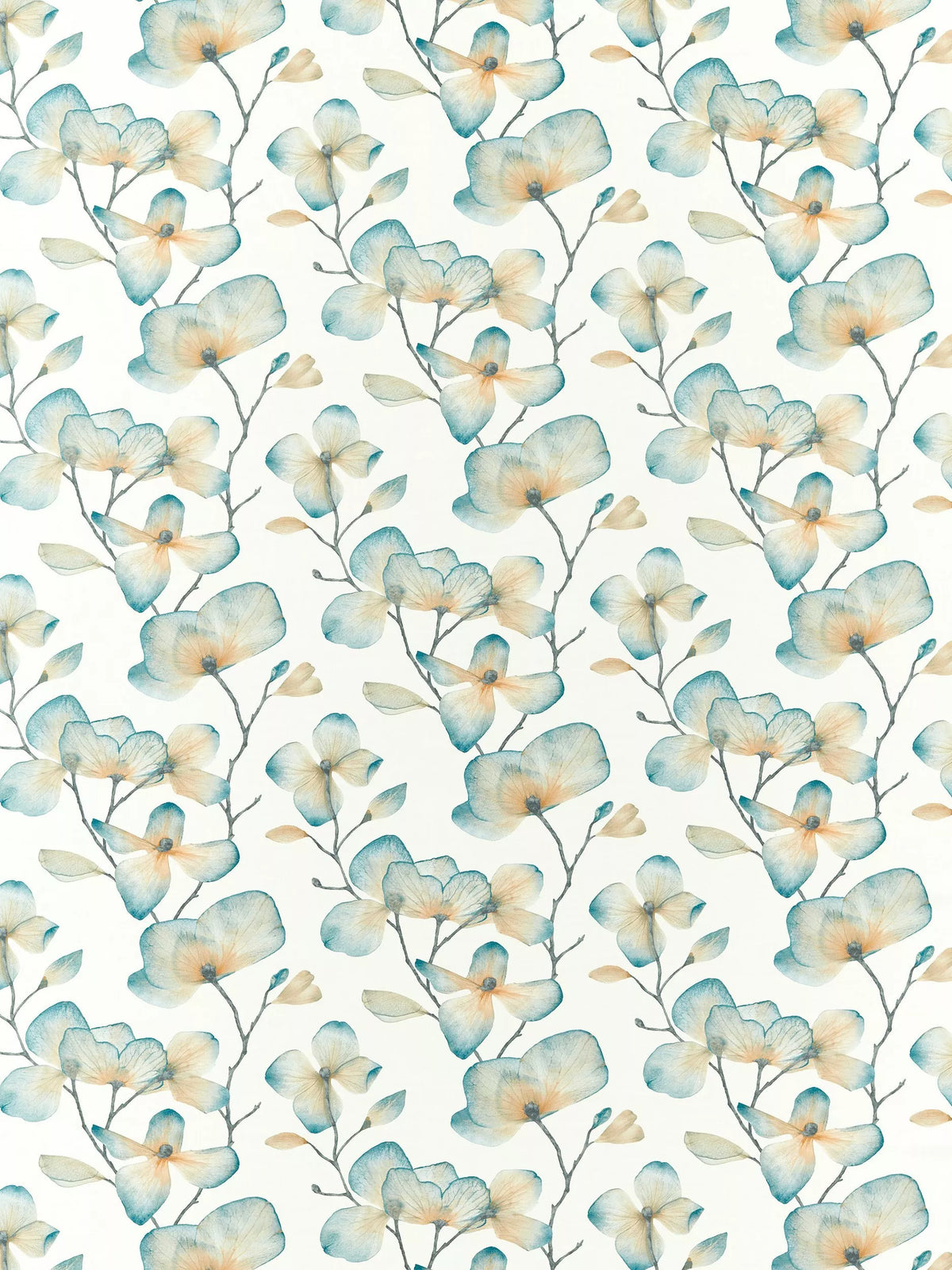 Harlequin Kienze furnishing fabric teal and rust - British product