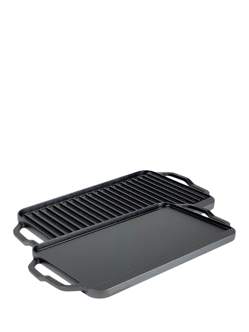 Lodge Cast Iron reversible rectangular grill pan 25cm, imported from the UK