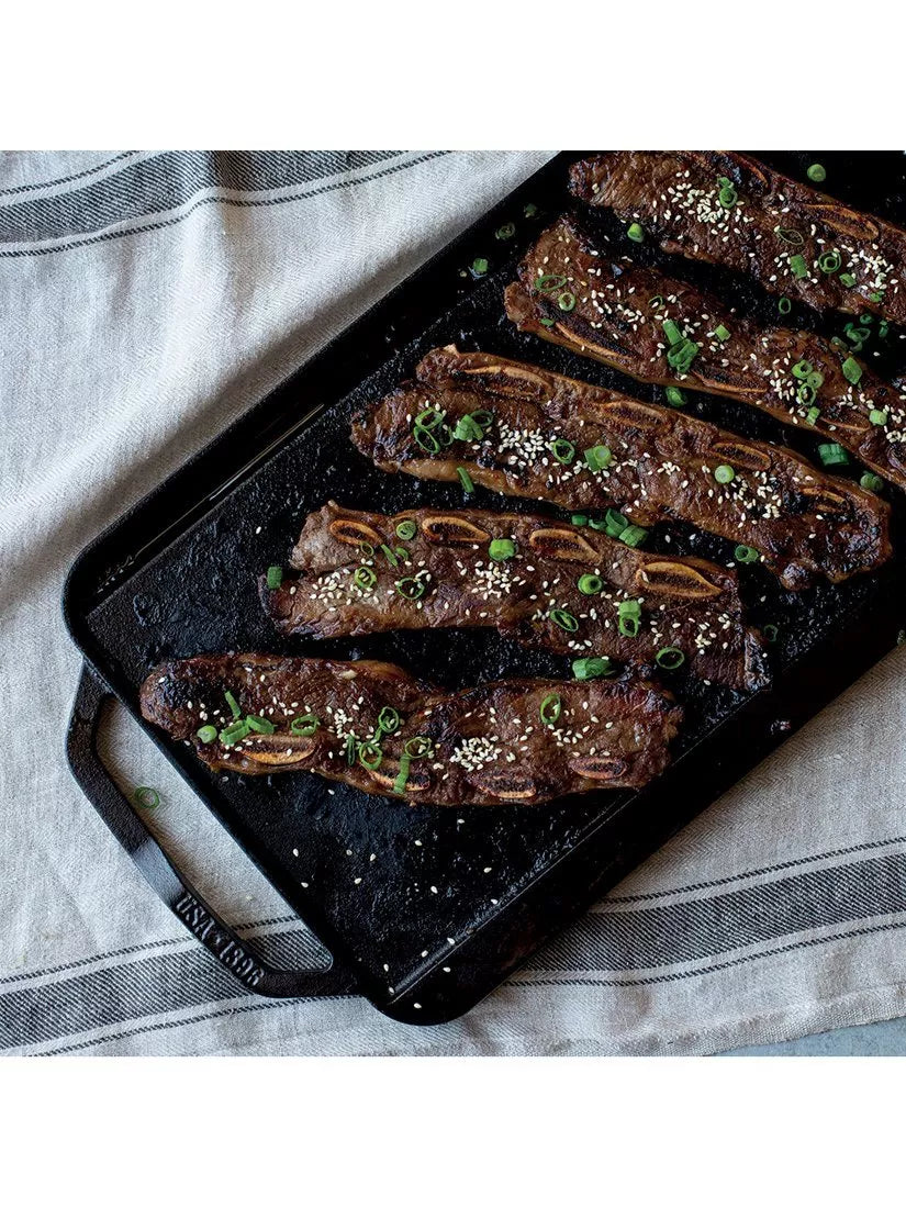 Lodge Cast Iron reversible rectangular grill pan 25cm, imported from the UK