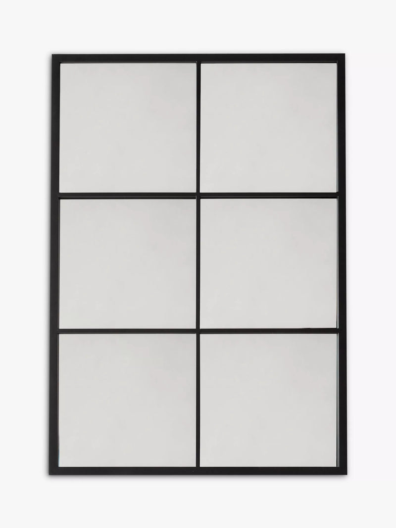 John Lewis black mirror with six glass panes, imported from the UK