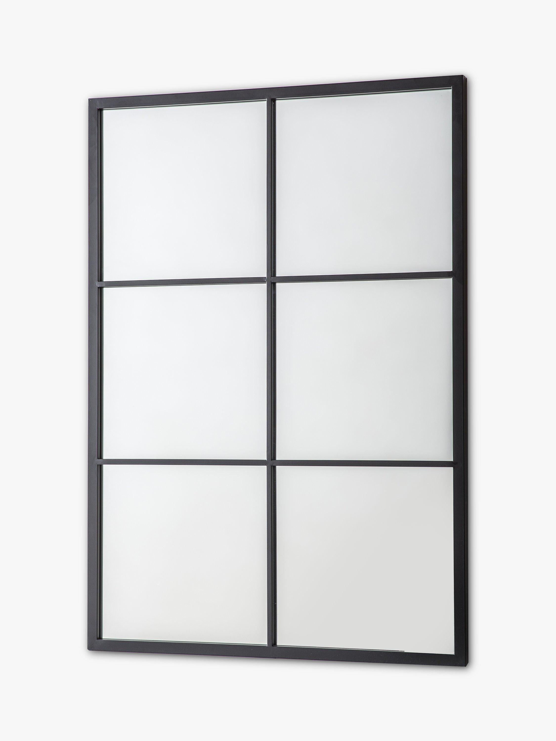 John Lewis black mirror with six glass panes, imported from the UK