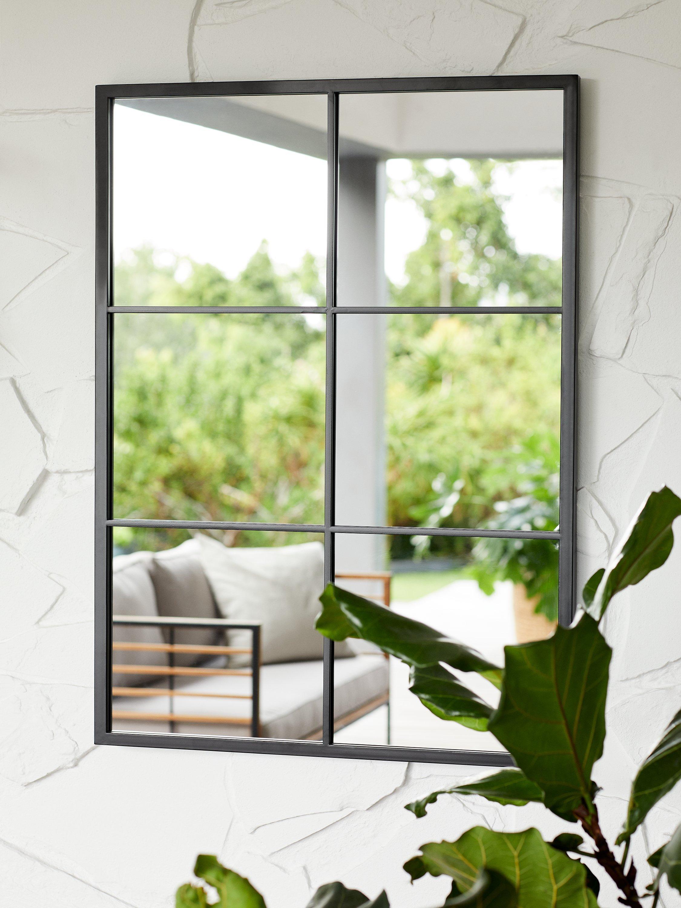John Lewis black mirror with six glass panes, imported from the UK