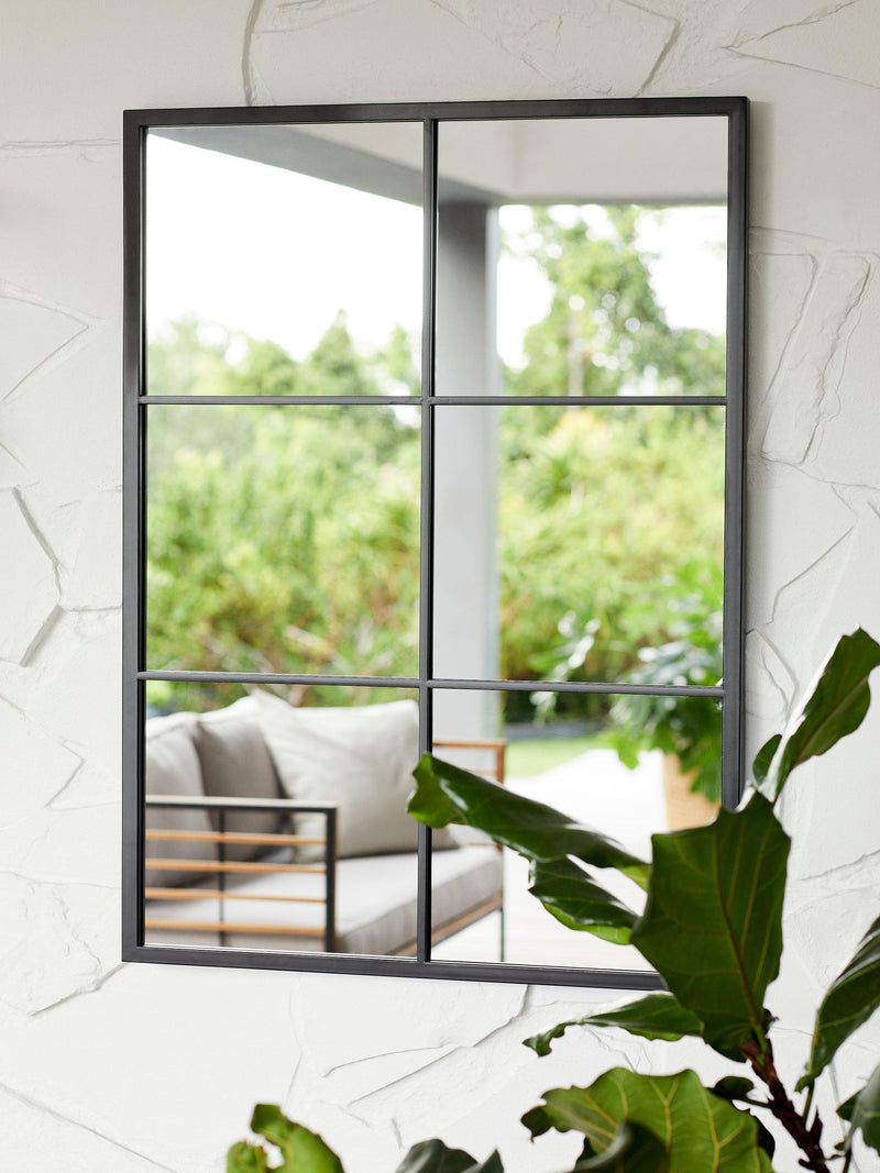 John Lewis black mirror with six glass panes, imported from the UK