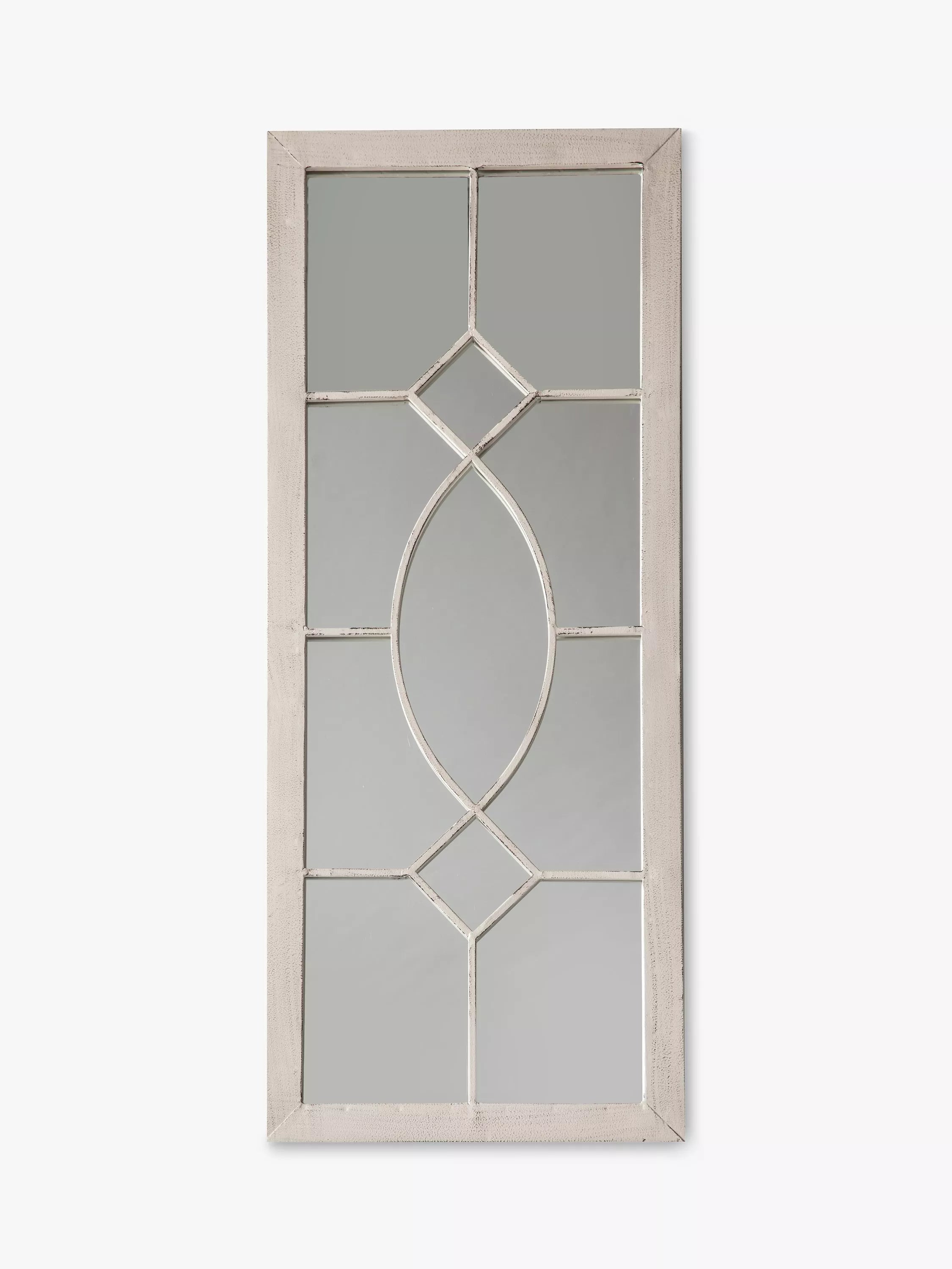 John Lewis decorative metal frame mirror 105x43cm white, imported from the UK