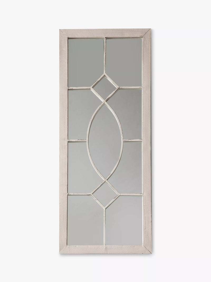 John Lewis decorative metal frame mirror 105x43cm white, imported from the UK