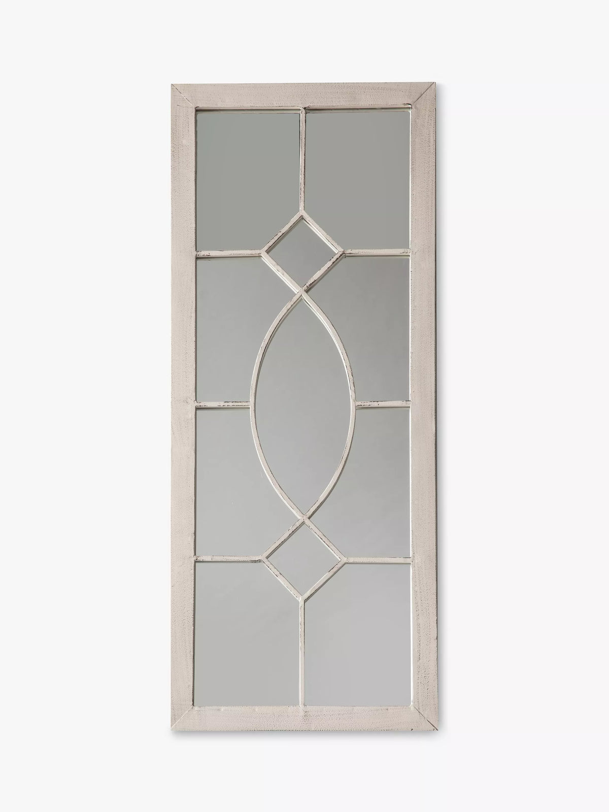John Lewis decorative metal frame mirror 105x43cm white, imported from the UK