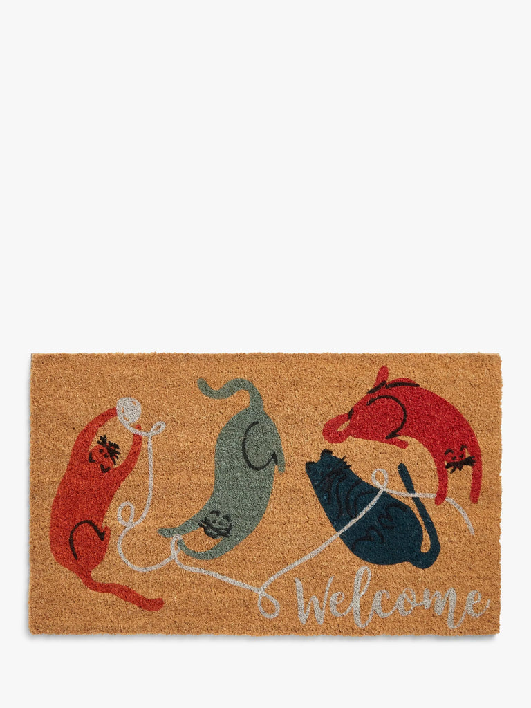 John Lewis Cats Hello Door Mat