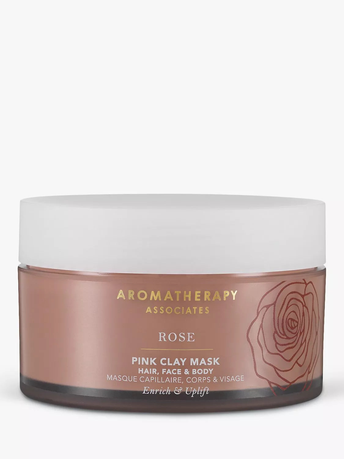 Aromatherapy Associates Rose Pink Clay face and hair mask 200ml, imported from the UK