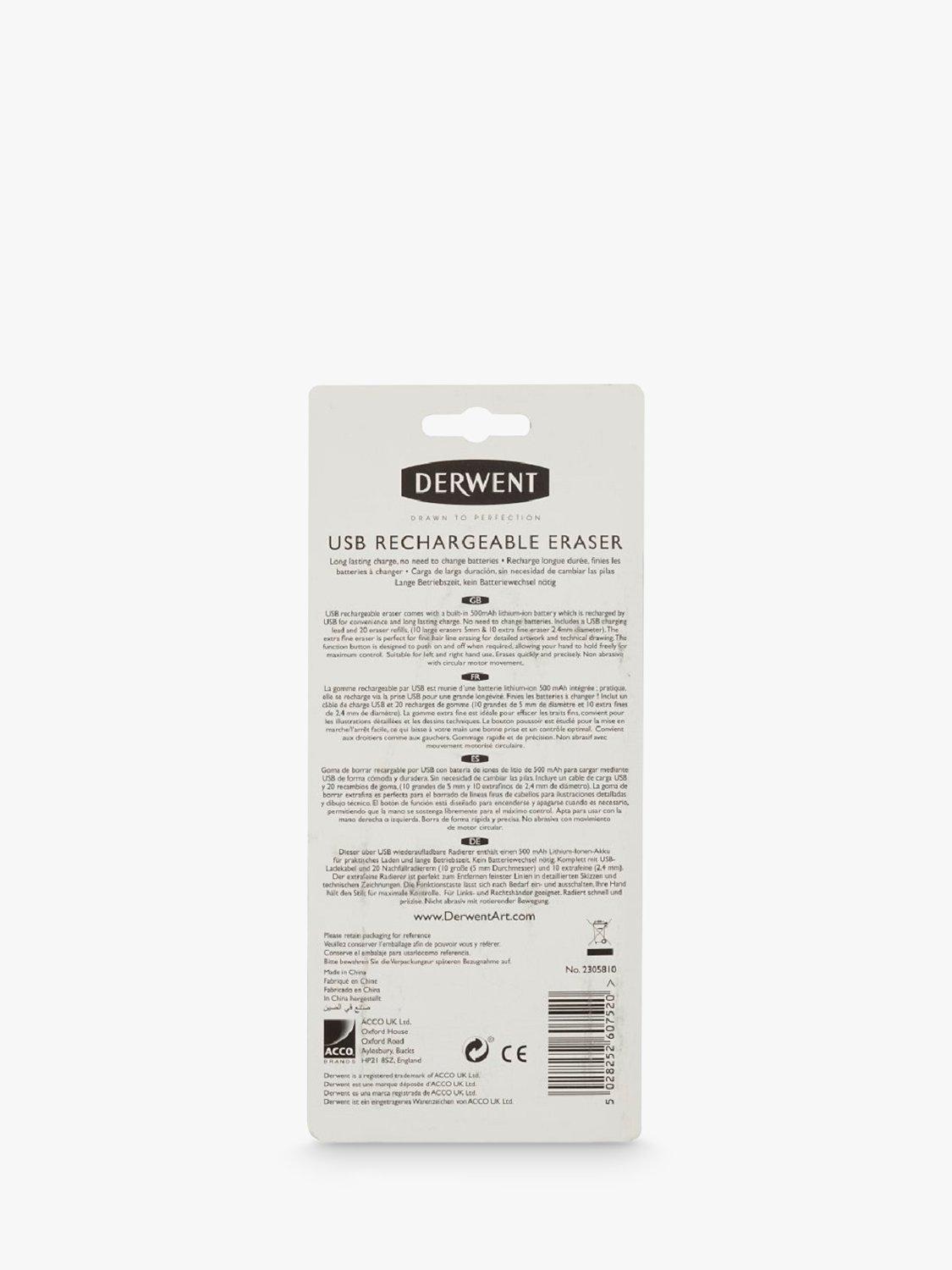 Derwent USB rechargeable eraser fine tip - British product