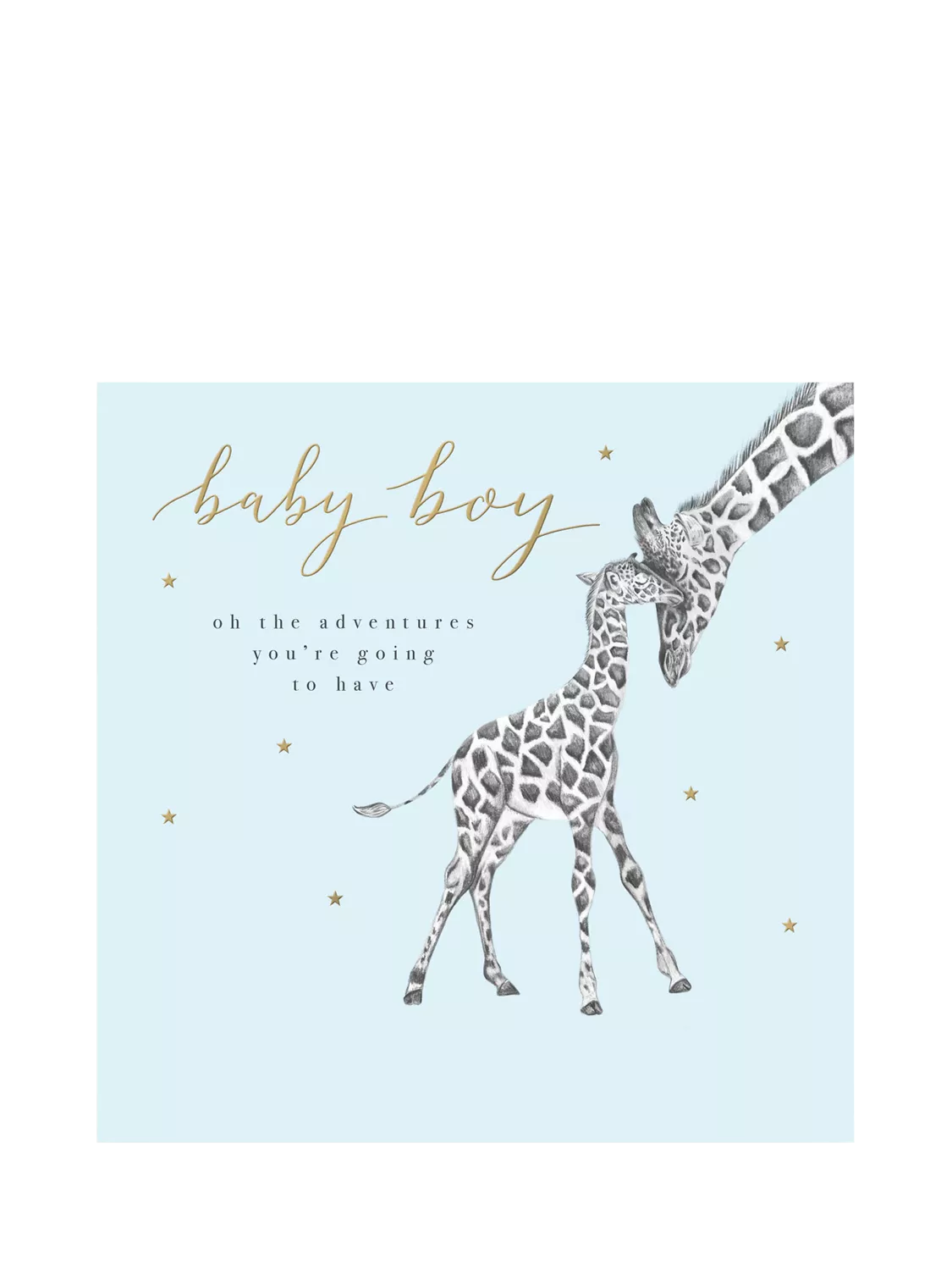 Woodmansterne giraffe new baby boy card (British brand)