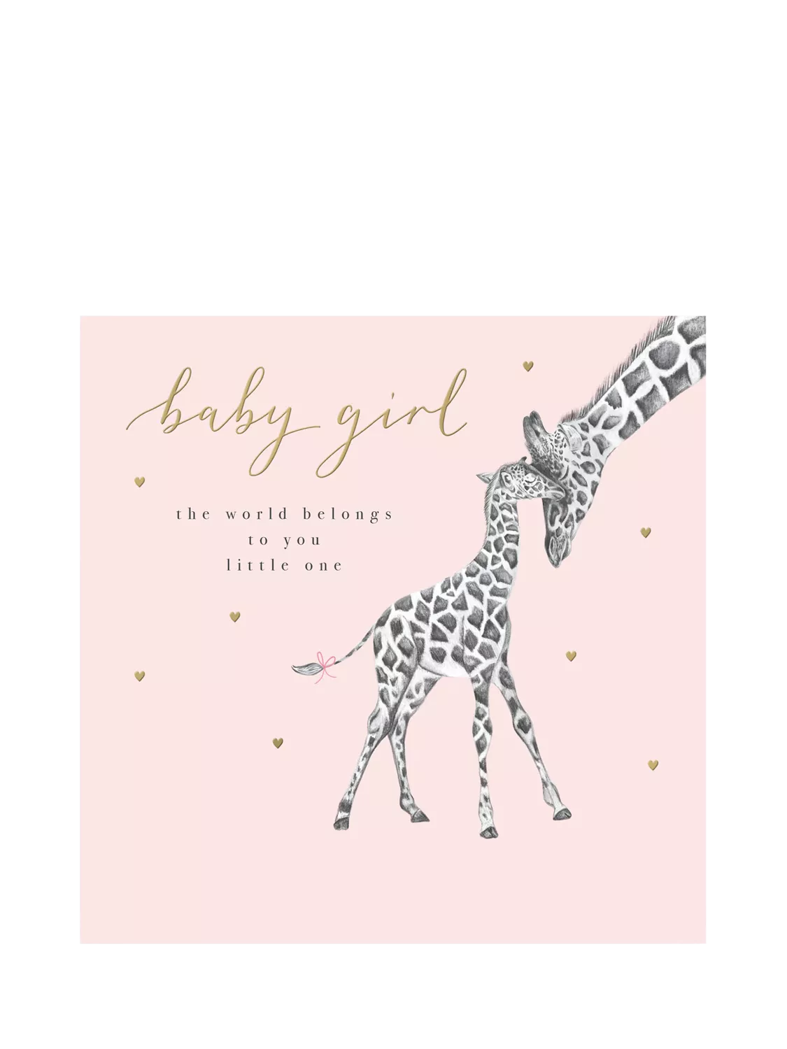 Woodmansterne giraffe new baby girl greeting card with envelope - British product