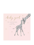 Woodmansterne giraffe new baby girl greeting card with envelope - British product