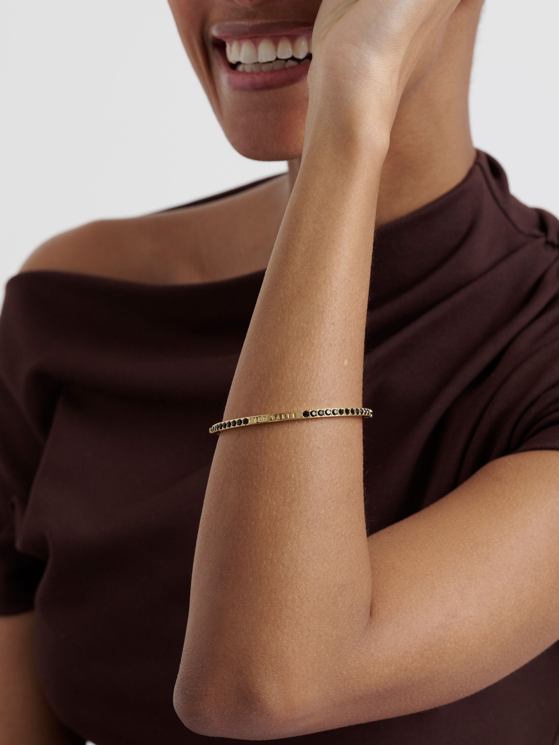 Ted Baker gold crystal bangle bracelet 6cm (British brand)