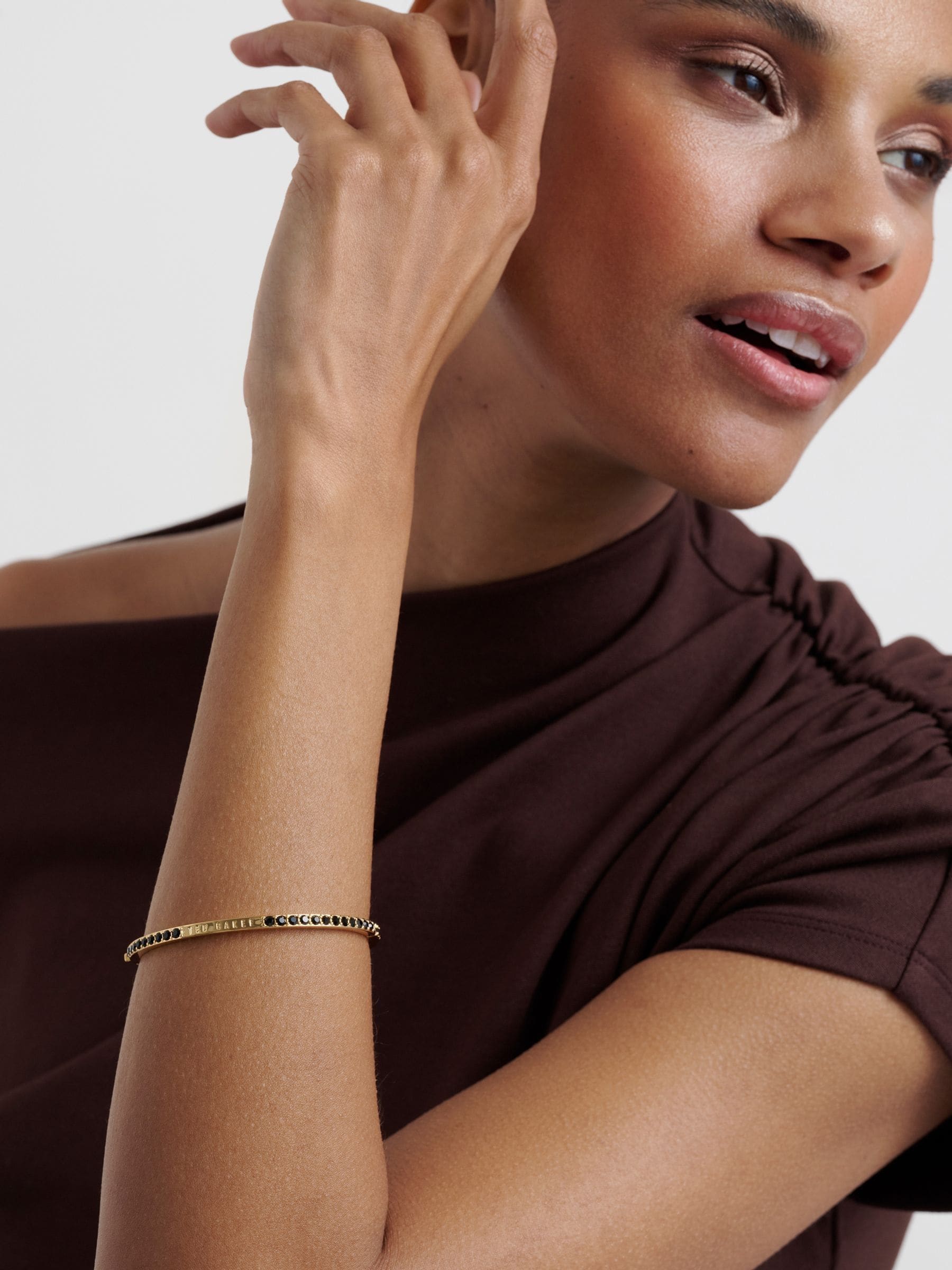 Ted Baker gold crystal bangle bracelet 6cm (British brand)