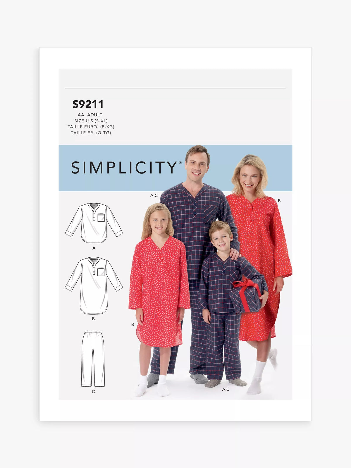 Simplicity sleepwear sewing pattern S9211 (British brand)