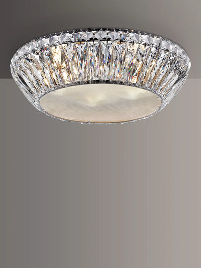 John Lewis Impex Armel LED Crystal Semi Flush Small Ceiling Light, Clear/Chrome- Buy online at McGrocer