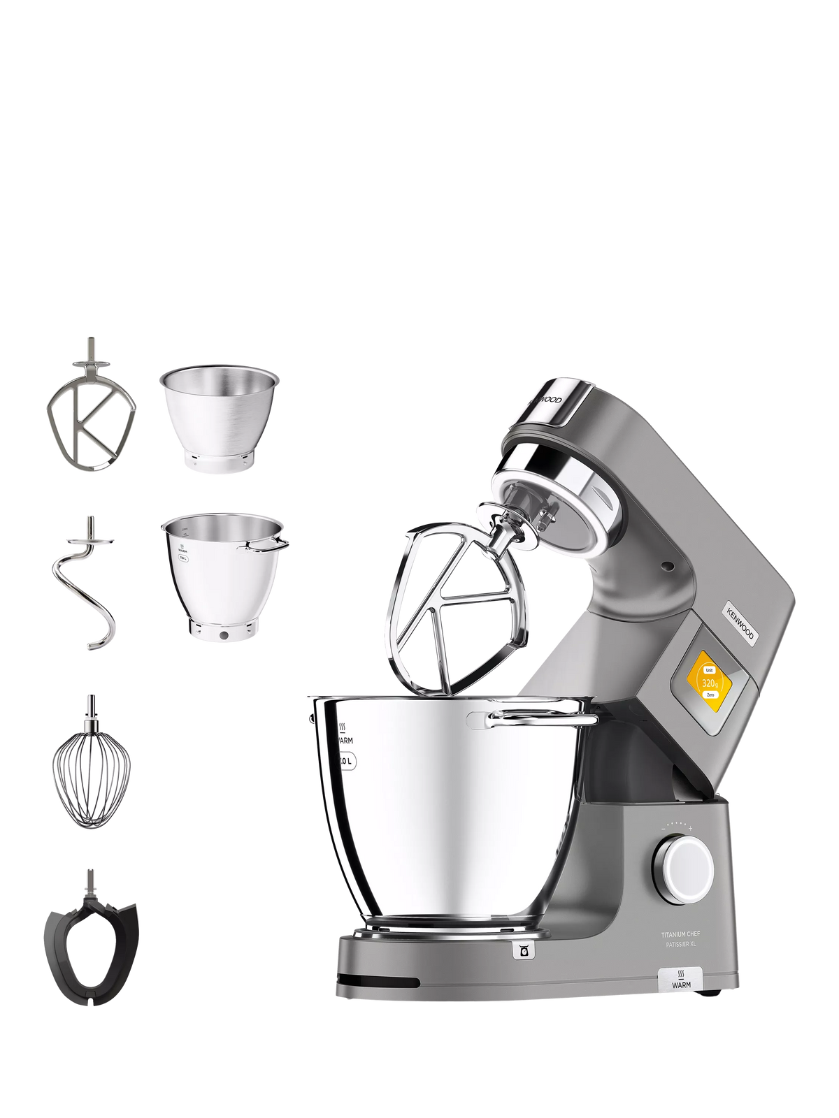 Kenwood Chef Titanium Patissier XL stand mixer 7L silver, UK version