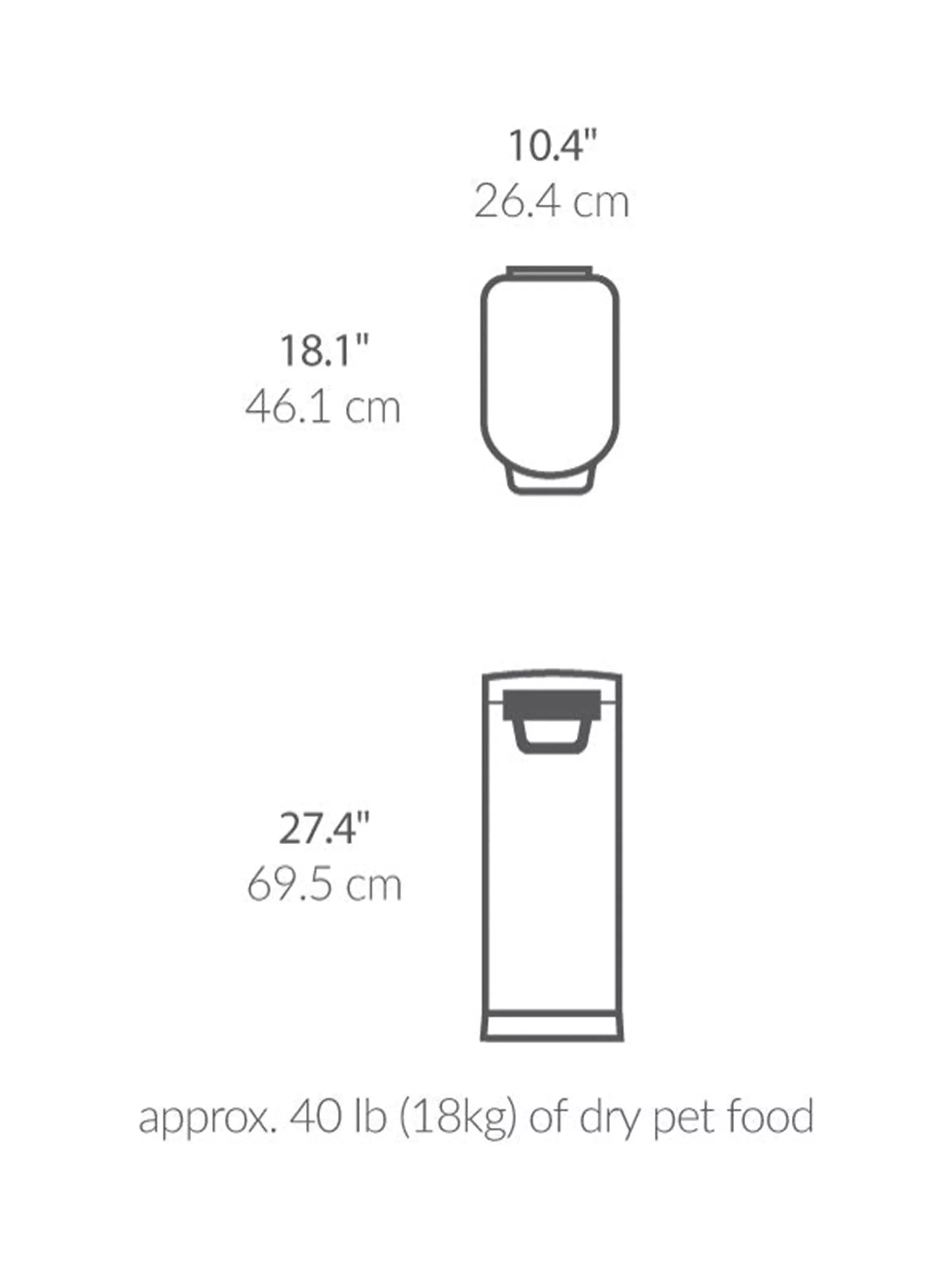 Simplehuman pet food storage bin extra large 35L (British brand)