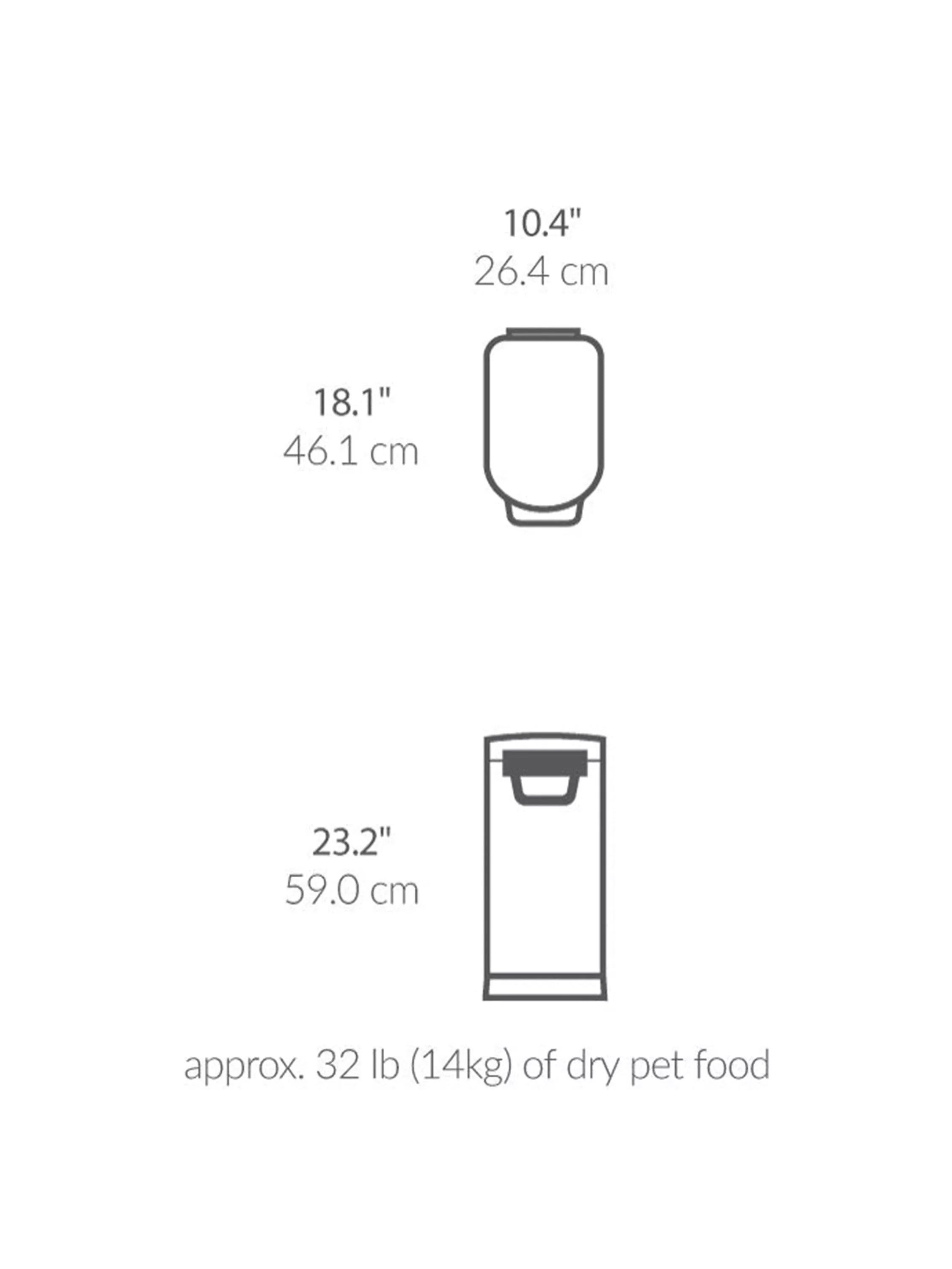 Simplehuman pet food storage bin 30L stainless steel - British product