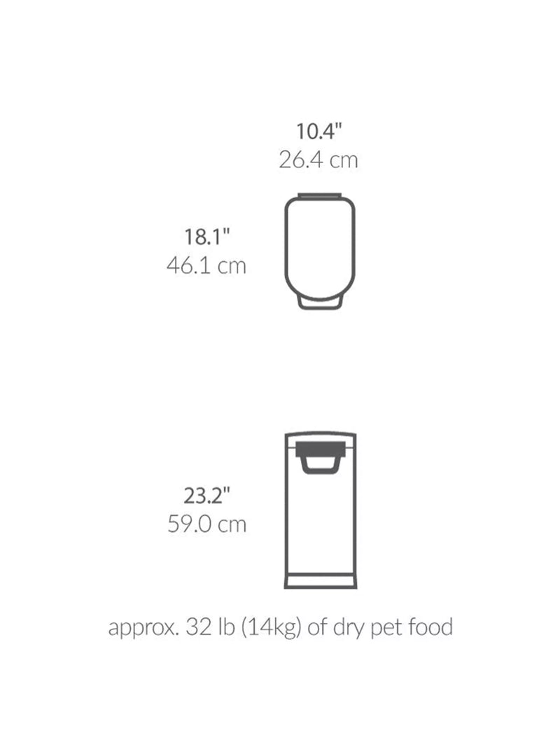 Simplehuman pet food storage bin 30L stainless steel - British product