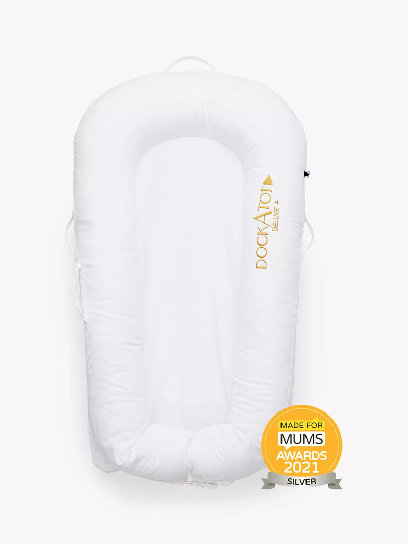DockATot Deluxe+ White Baby Pod for 0-8 Months - British product