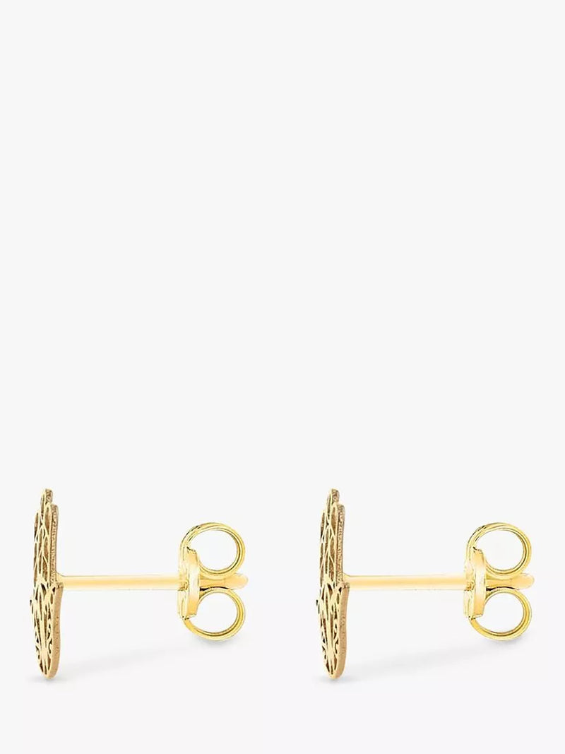 IBB filigree Hamsa hand stud earrings 9ct gold (British brand)