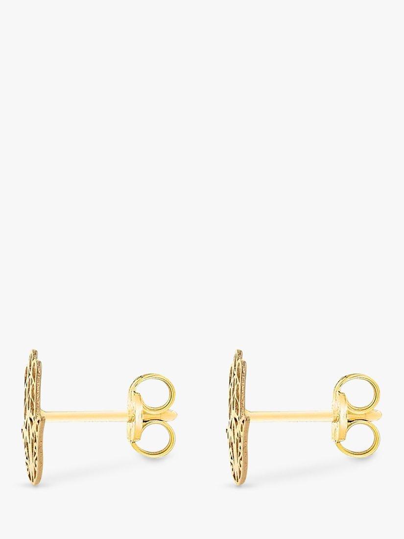 IBB filigree Hamsa hand stud earrings 9ct gold (British brand)