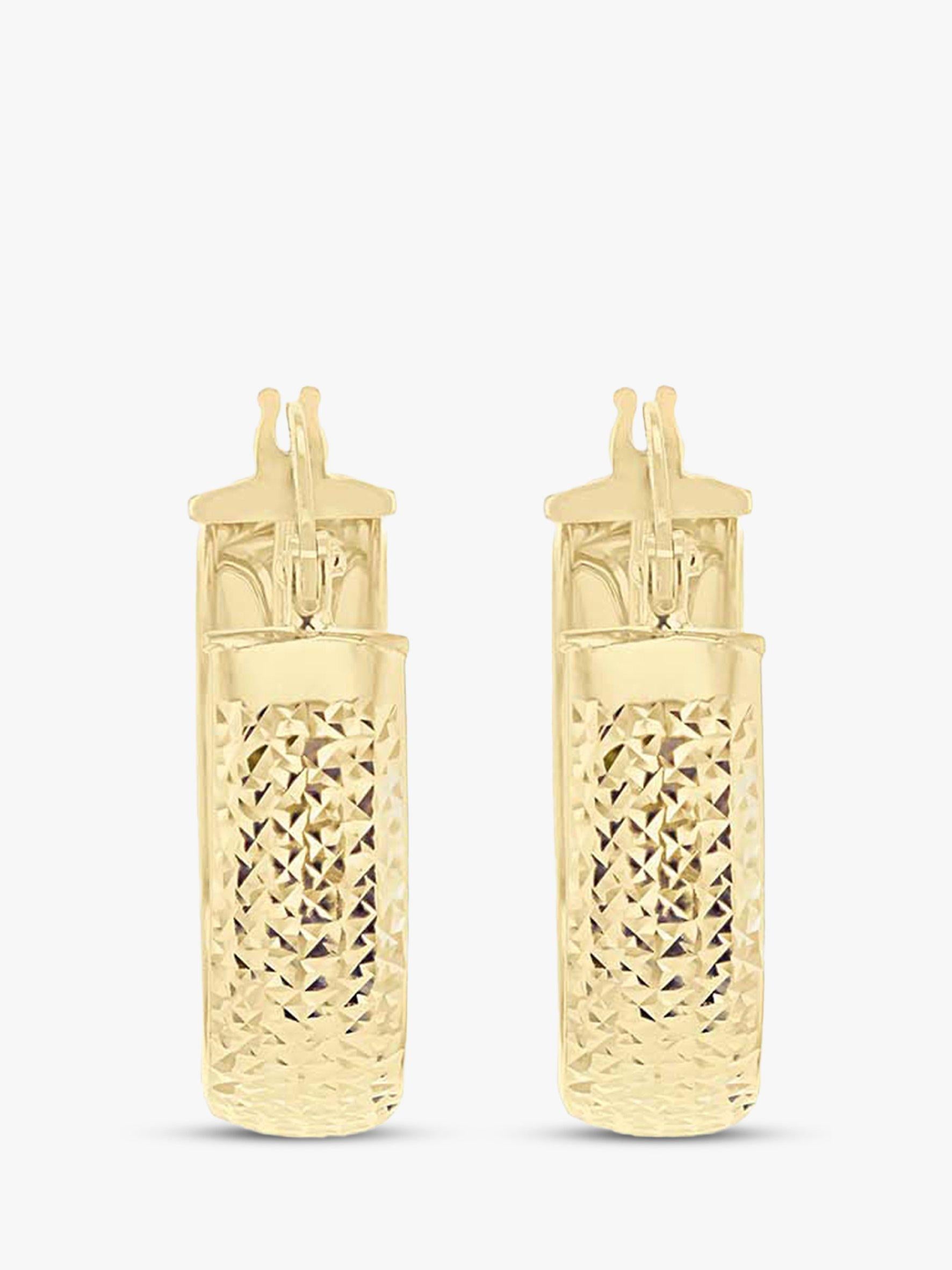 IBB 9ct gold double hoop creole earrings, UK version