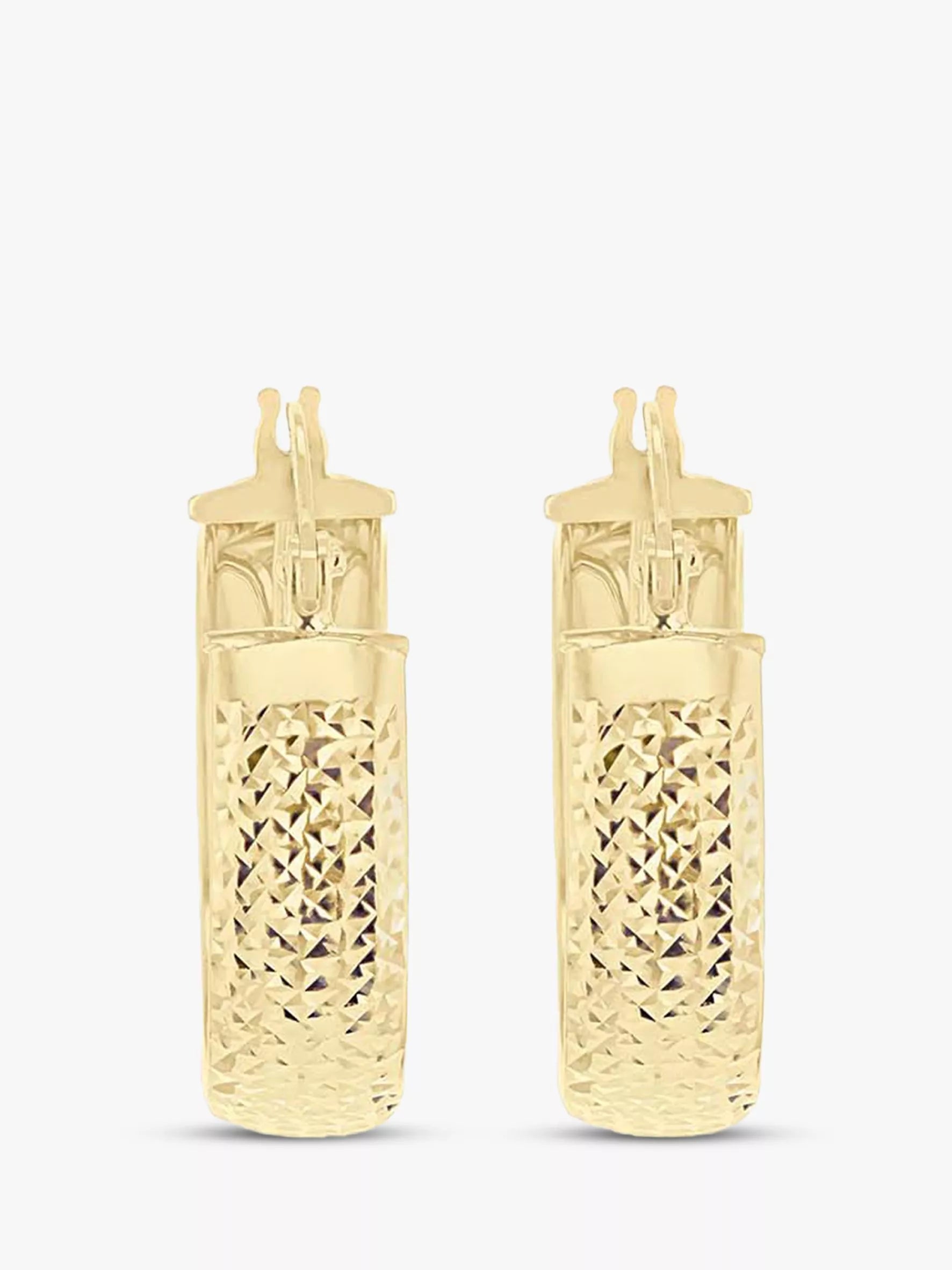IBB 9ct gold double hoop creole earrings, UK version