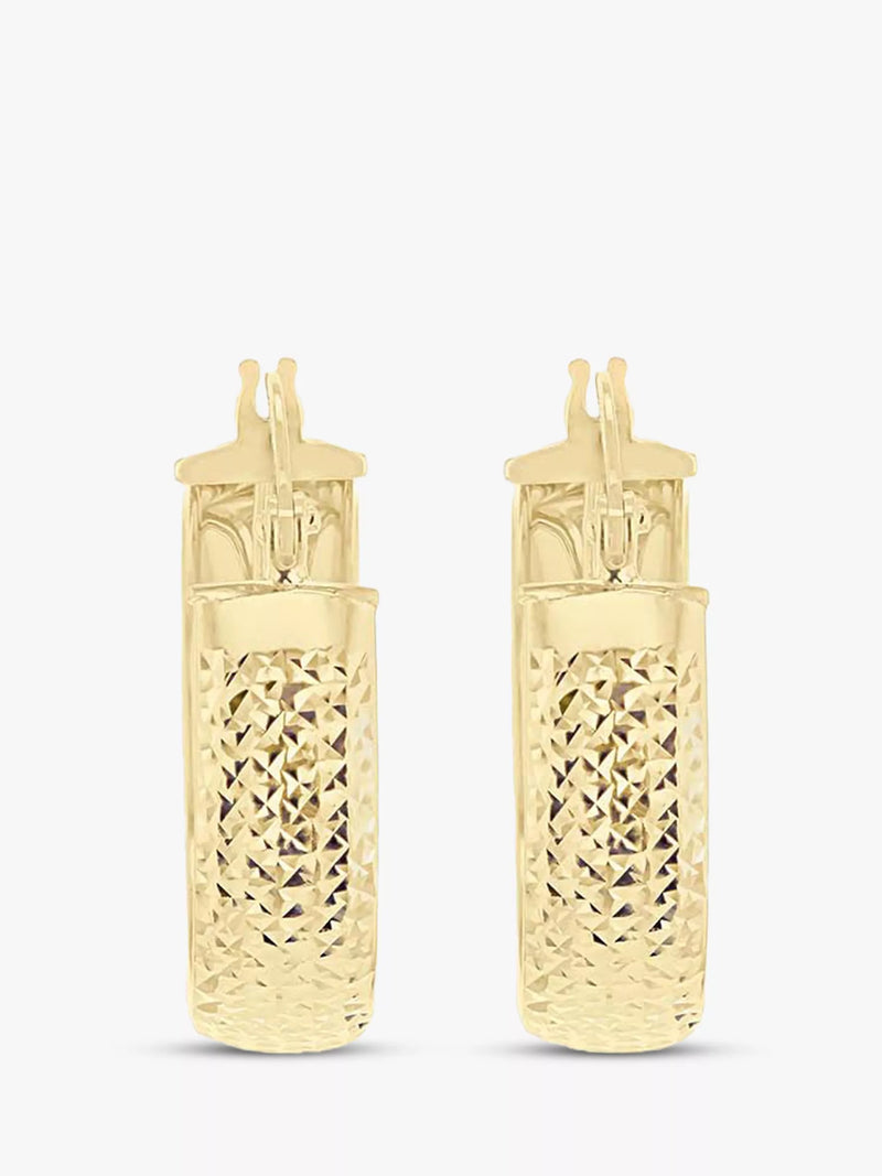 IBB 9ct gold double hoop creole earrings, UK version