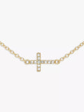 IBB 9ct gold cubic zirconia triple cross chain necklace - British product