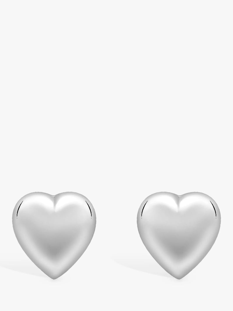 IBB gold puff heart stud earrings 9ct (British brand)