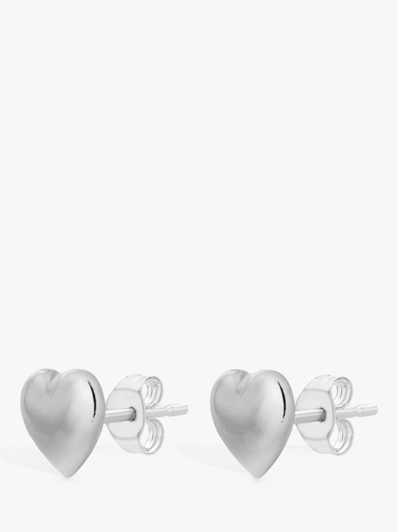 IBB gold puff heart stud earrings 9ct (British brand)