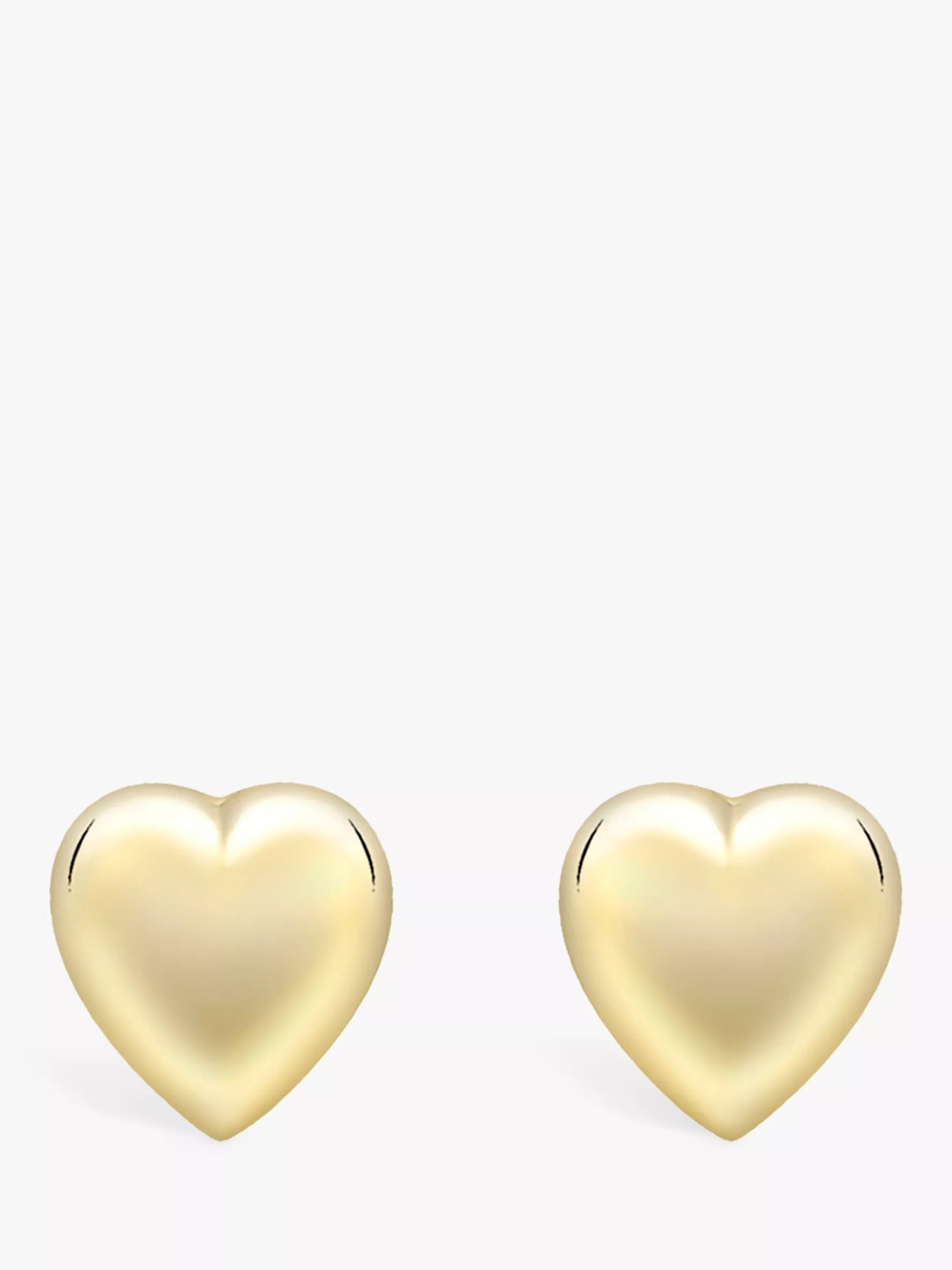 IBB 9ct Gold Puff Heart Stud Earrings