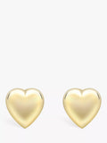 IBB 9ct Gold Puff Heart Stud Earrings