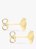 IBB 9ct gold diamond cut heart stud earrings, UK version