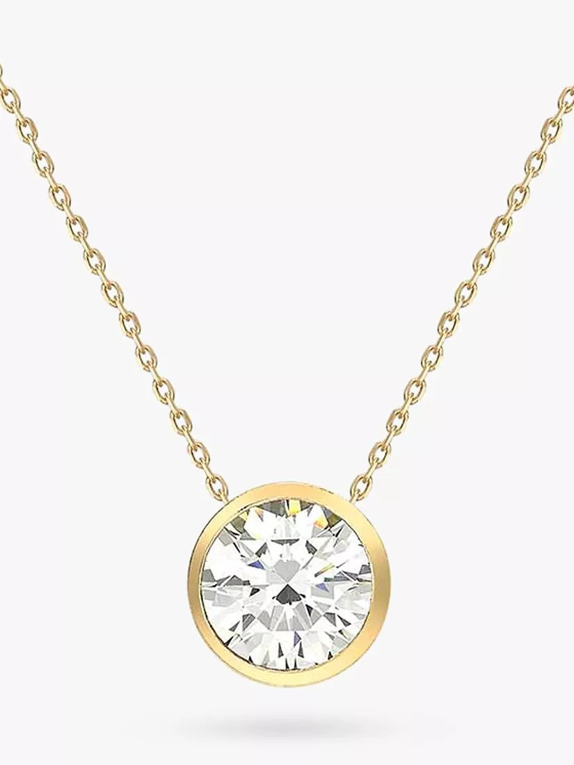 IBB 9ct gold cubic zirconia slider pendant necklace - British product