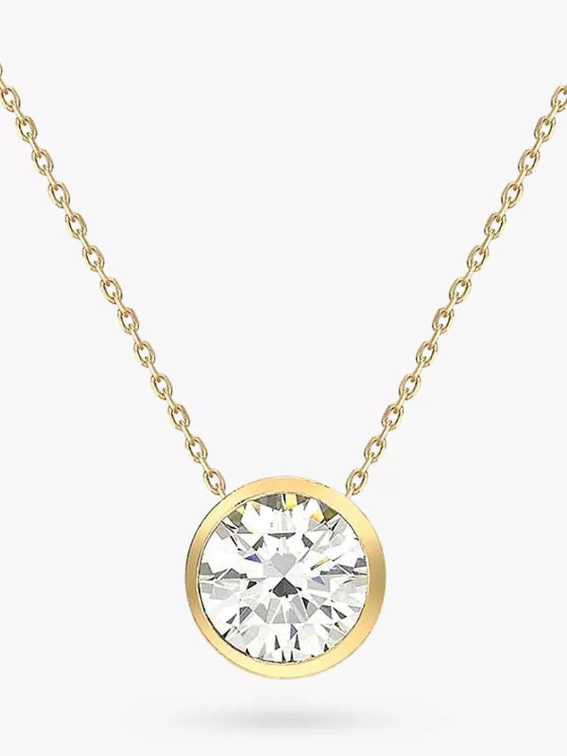 IBB 9ct gold cubic zirconia slider pendant necklace - British product