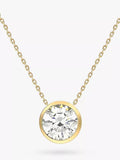 IBB 9ct gold cubic zirconia slider pendant necklace - British product