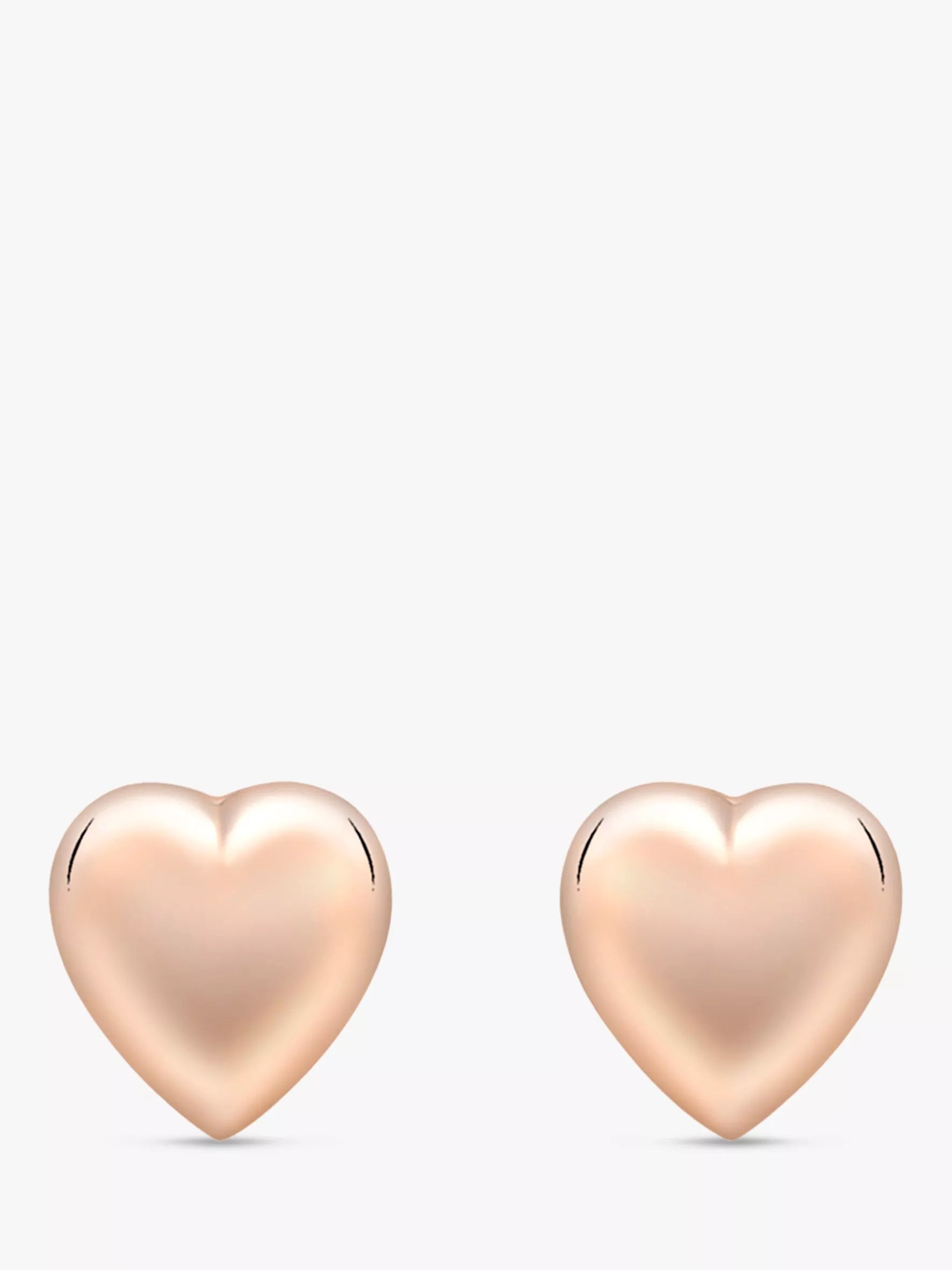 IBB 9ct Gold Puff Heart Stud Earrings